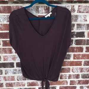 Dark purple tied shirt